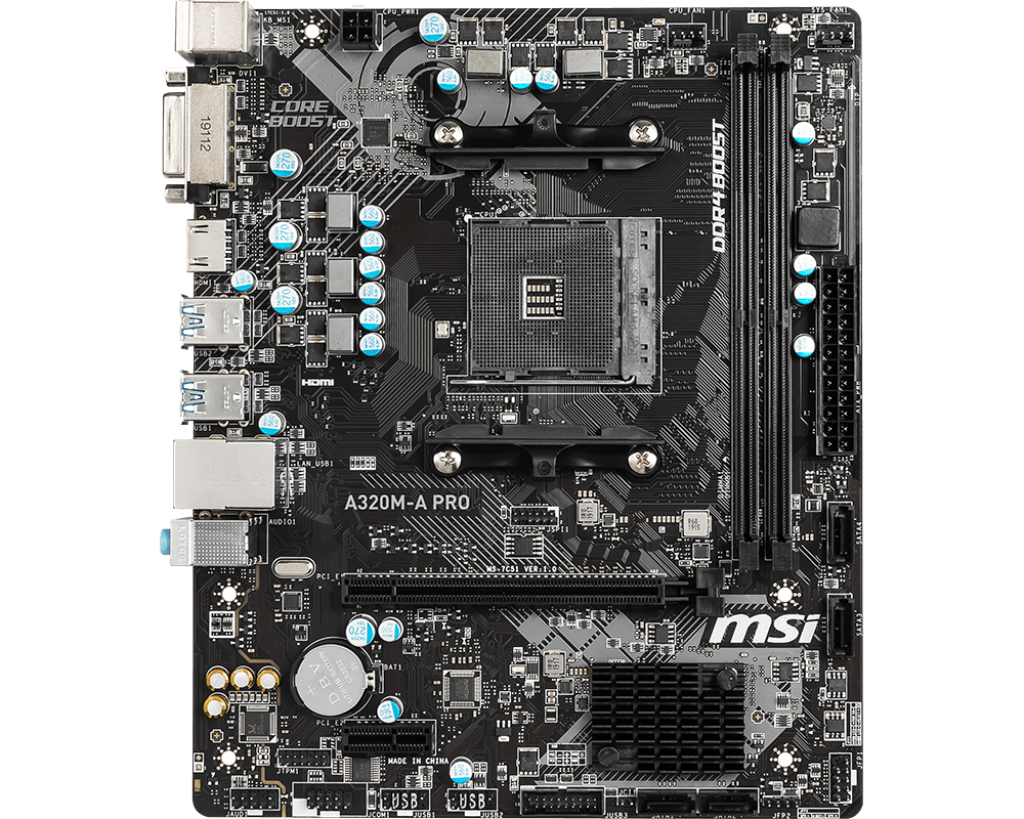 Mainboard MSI A320M-A PRO (AMD A320, SOCKET AM4, M-ATX, 2 KHE RAM DDR4)