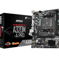 Mainboard MSI A320M-A PRO (AMD A320, SOCKET AM4, M-ATX, 2 KHE RAM DDR4)