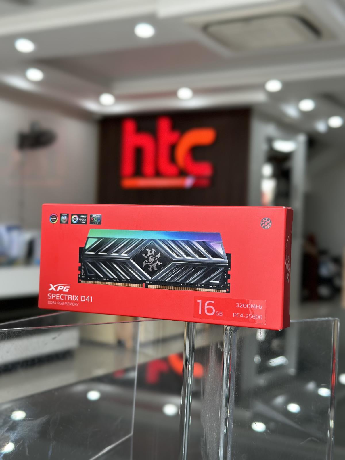 Ram ADATA SPECTRIX D41 RGB 16GB (1x16GB) DDR4 3200Mhz (AX4U320016G16A-ST41) (Xám)