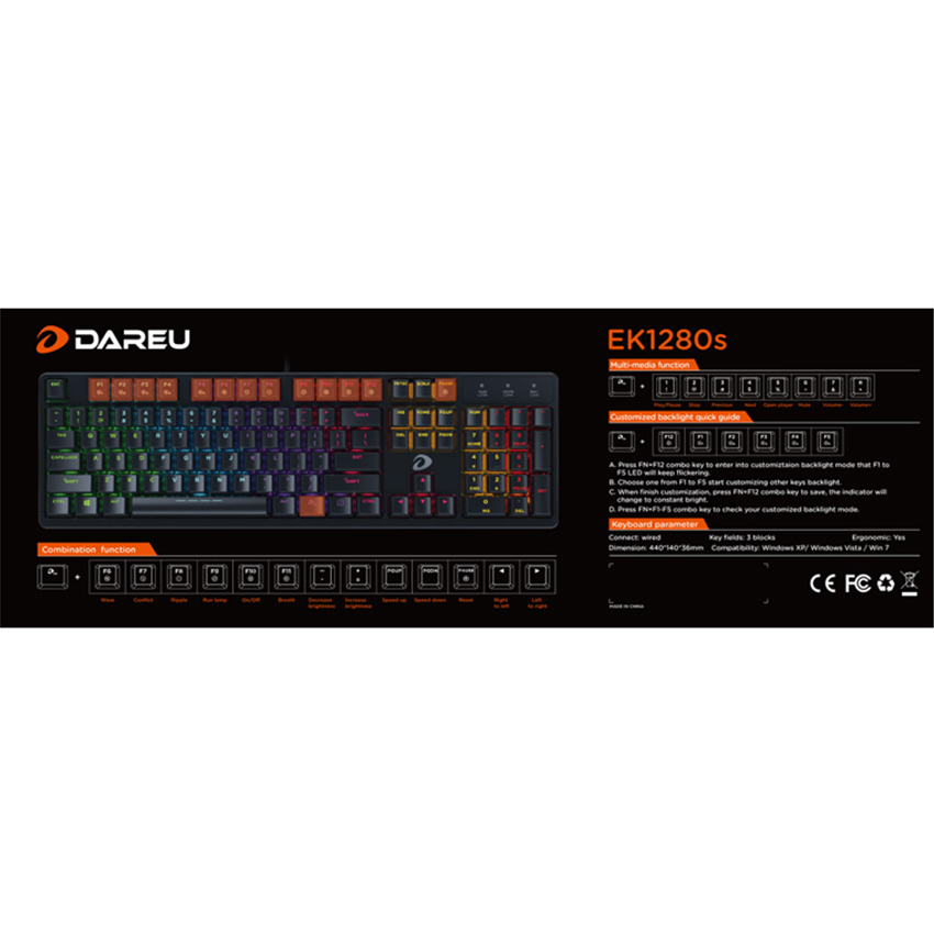 Bàn phím cơ DareU EK1280S Black