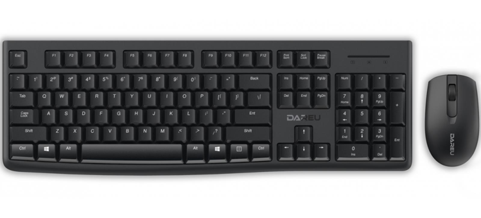 Bộ Bàn phím Chuột không dây Dareu LK186G đen (USB)