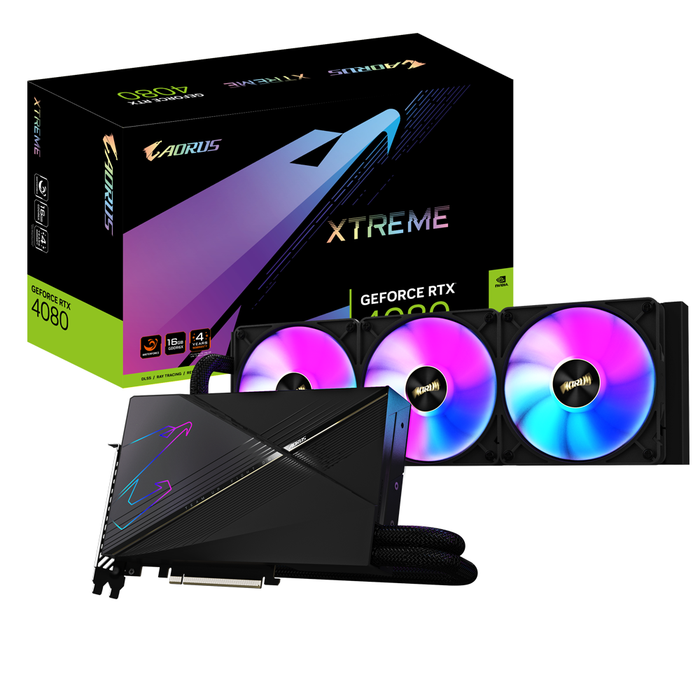 Card màn hình / VGA GIGABYTE RTX 4080 AORUS XTREME WATERFORCE WB-16GB