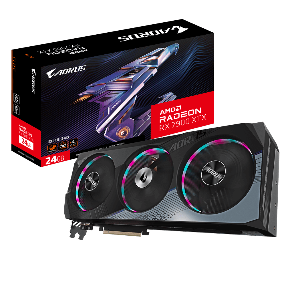 Card màn hình GIGABYTE AORUS Radeon RX 7900 XTX ELITE 24G 24GB GDDR6 (R79XTXAORUS E-24GD)