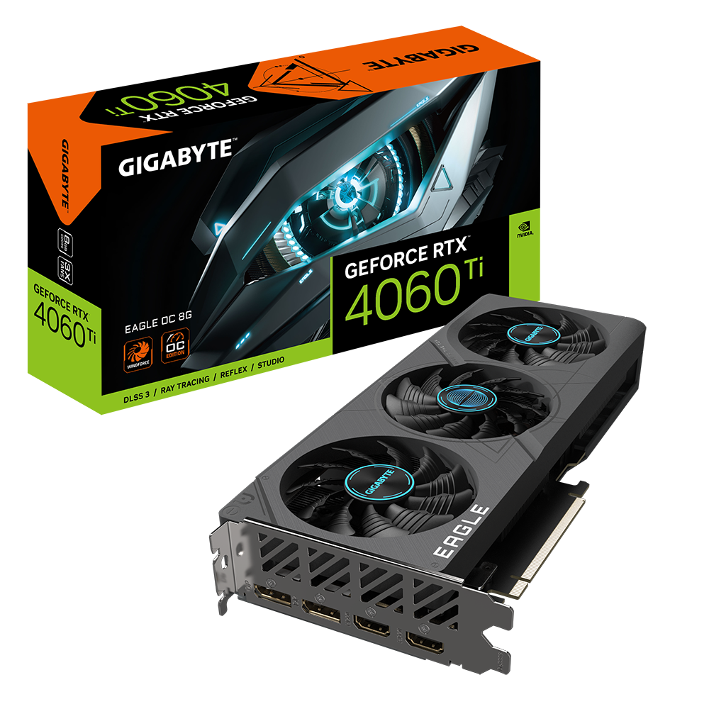 Card màn hình GIGABYTE GeForce RTX 4060 Ti EAGLE 8G (GV-N406TEAGLE-8GD)