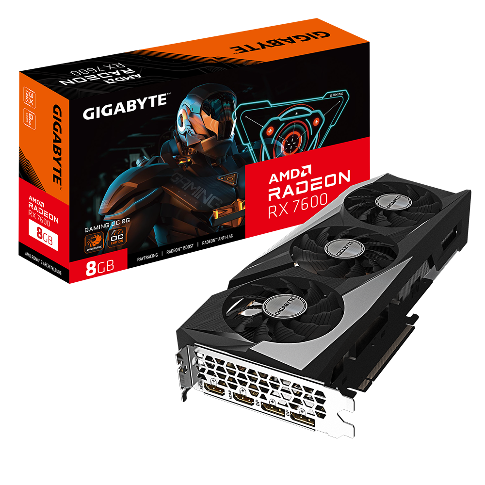 Card màn hình / VGA GIGABYTE Radeon RX 7600 GAMING OC 8G + So sánh