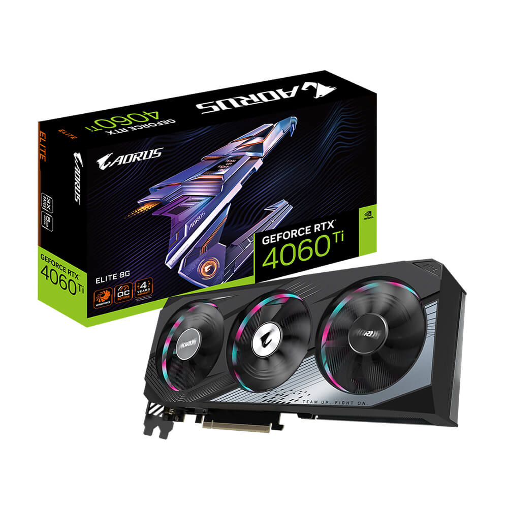 Card màn hình GIGABYTE AORUS GeForce RTX 4060 Ti ELITE 8G (GV-N406TAORUS-E-8GD)
