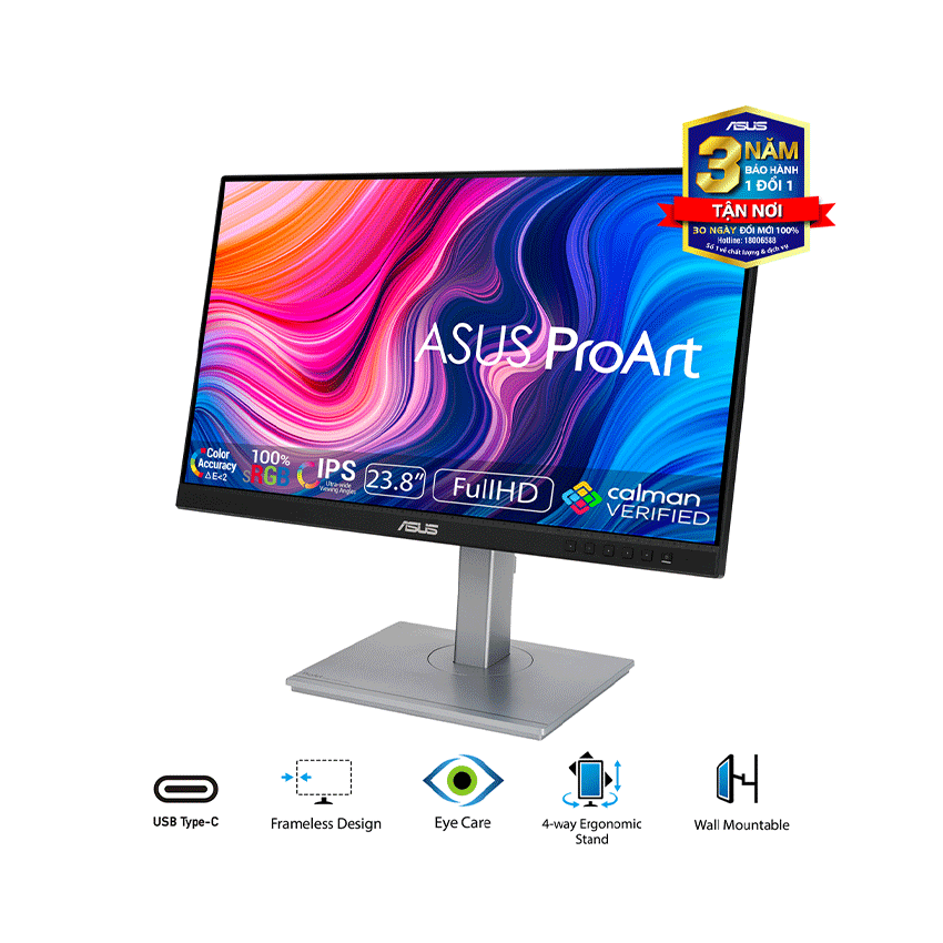 Màn Hình ASUS ProArt PA247CV (23.8 inch - FHD - IPS - 75Hz - 5ms - USB TypeC - Delta E<2)