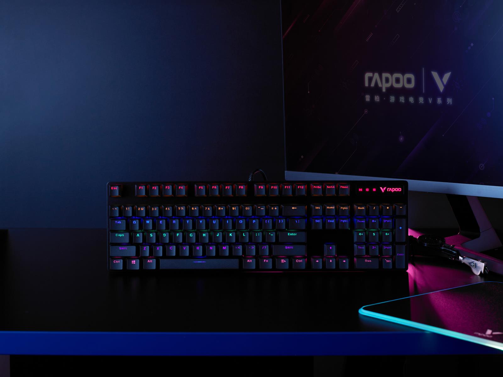 Bàn Phím Cơ Có Dây Gaming Rapoo V500 Pro Đen