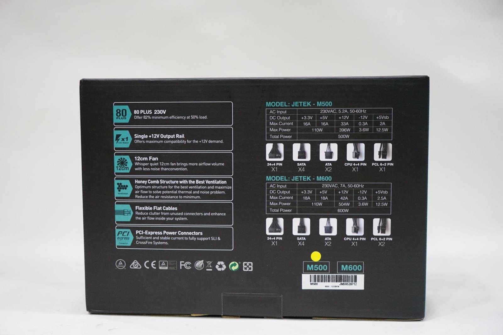 Nguồn Jetek M500 500W – 80 Plus White