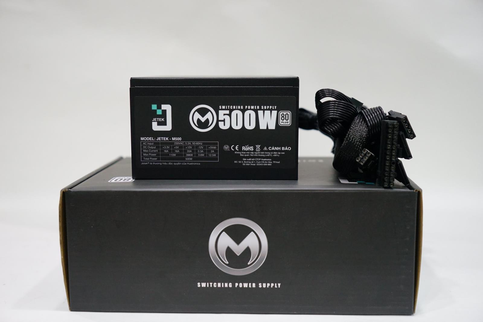Nguồn Jetek M500 500W – 80 Plus White