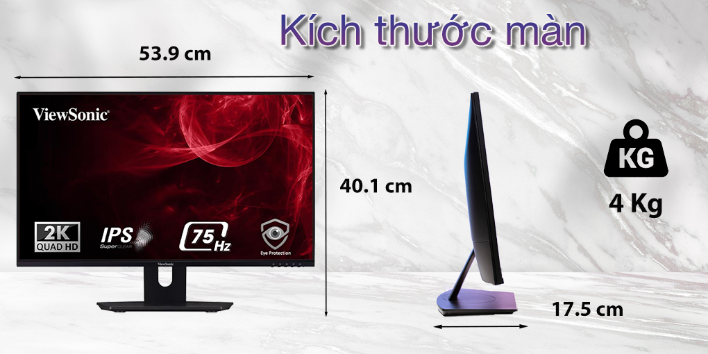 Màn hình ViewSonic VX2480-2K-SHD 24" IPS 2K 75Hz chuyên đồ họa