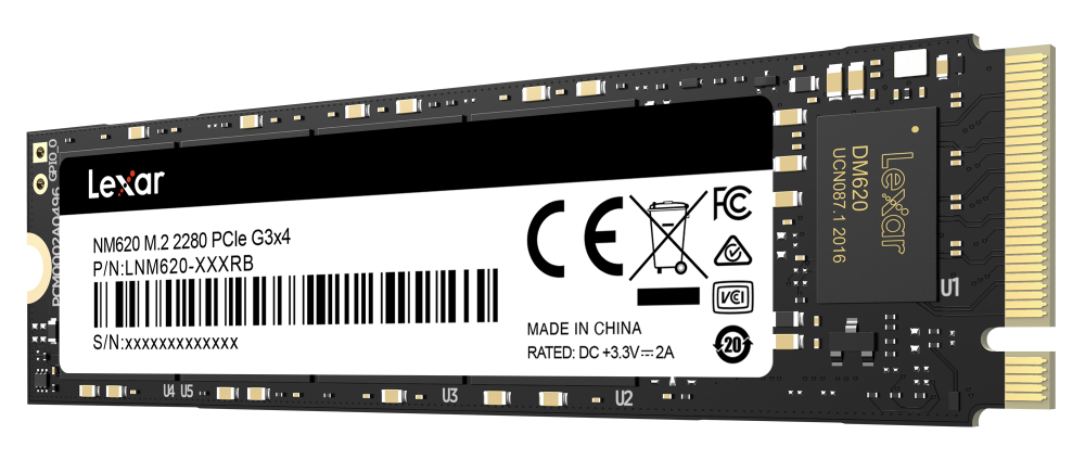 Ổ CỨNG SSD LEXAR NM620 256GB M.2 2280 PCIE 3.0X4 (ĐOC 3000MB/S - GHI 1300MB/S) - (LNM620X256G-RNNNG)