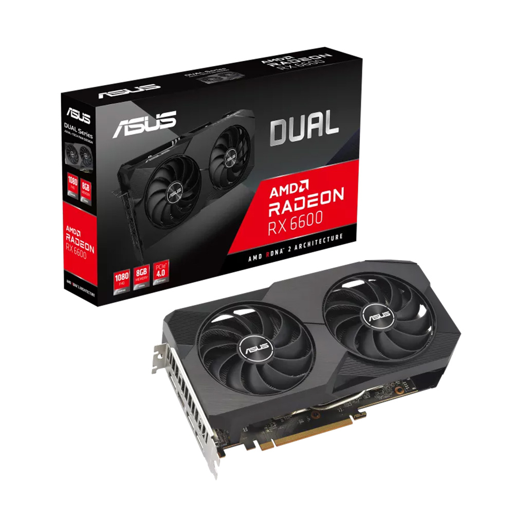 Card màn hình / VGA  ASUS Dual Radeon RX 6600 8GB V2 GDDR6 (DUAL-RX6600-8G-V2)
