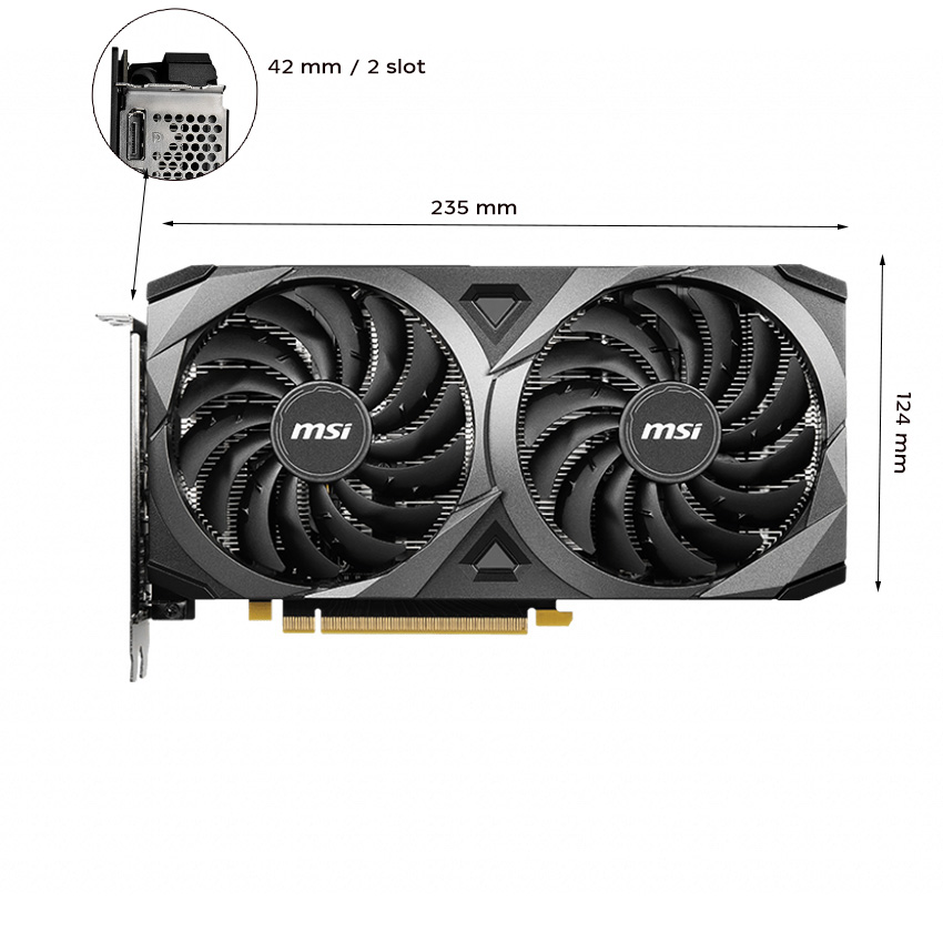 Card màn hình / Vga MSI GeForce RTX 3050 VENTUS 2X 6G OC
