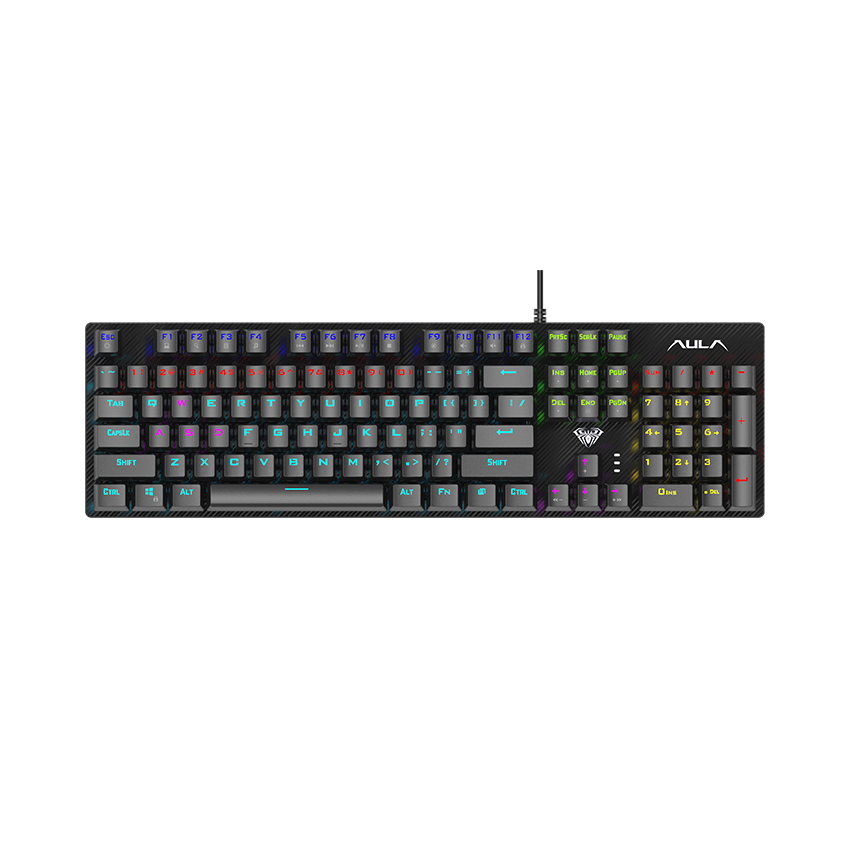 BÀN PHÍM CƠ GAMING AULA S2022 MÀU ĐEN (BLUE SWITCH, USB, LED RAINBOW)