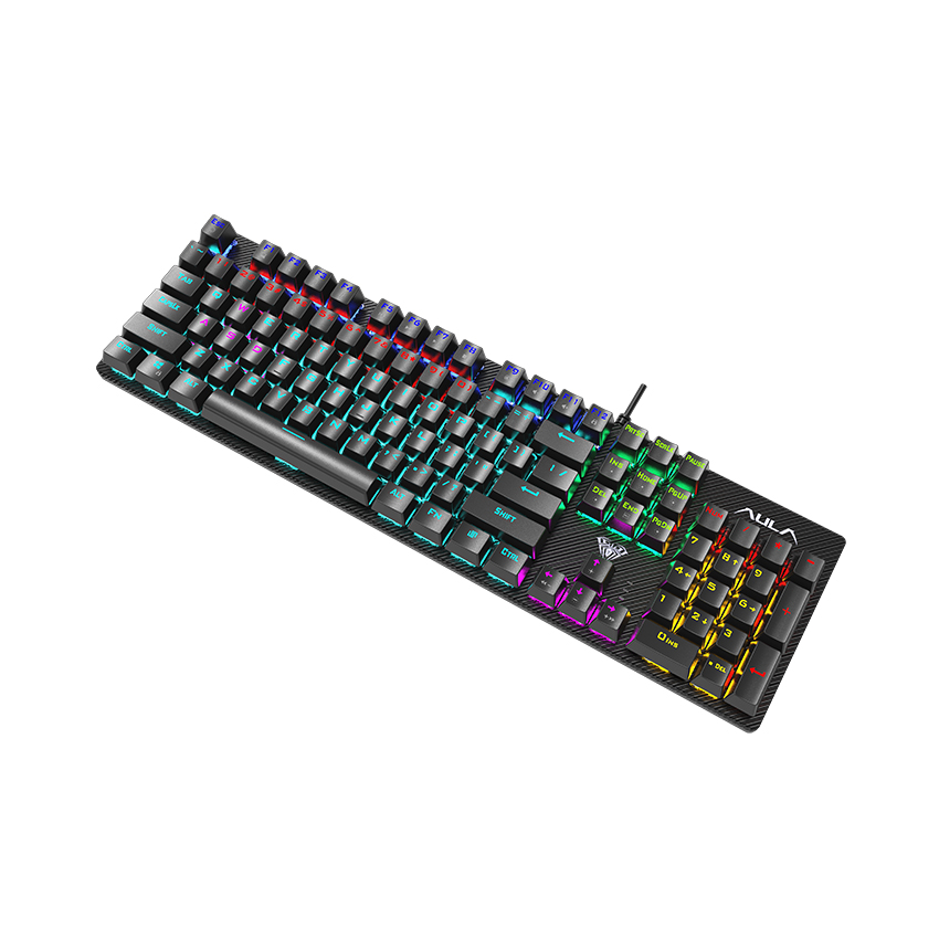 BÀN PHÍM CƠ GAMING AULA S2022 MÀU ĐEN (BLUE SWITCH, USB, LED RAINBOW)