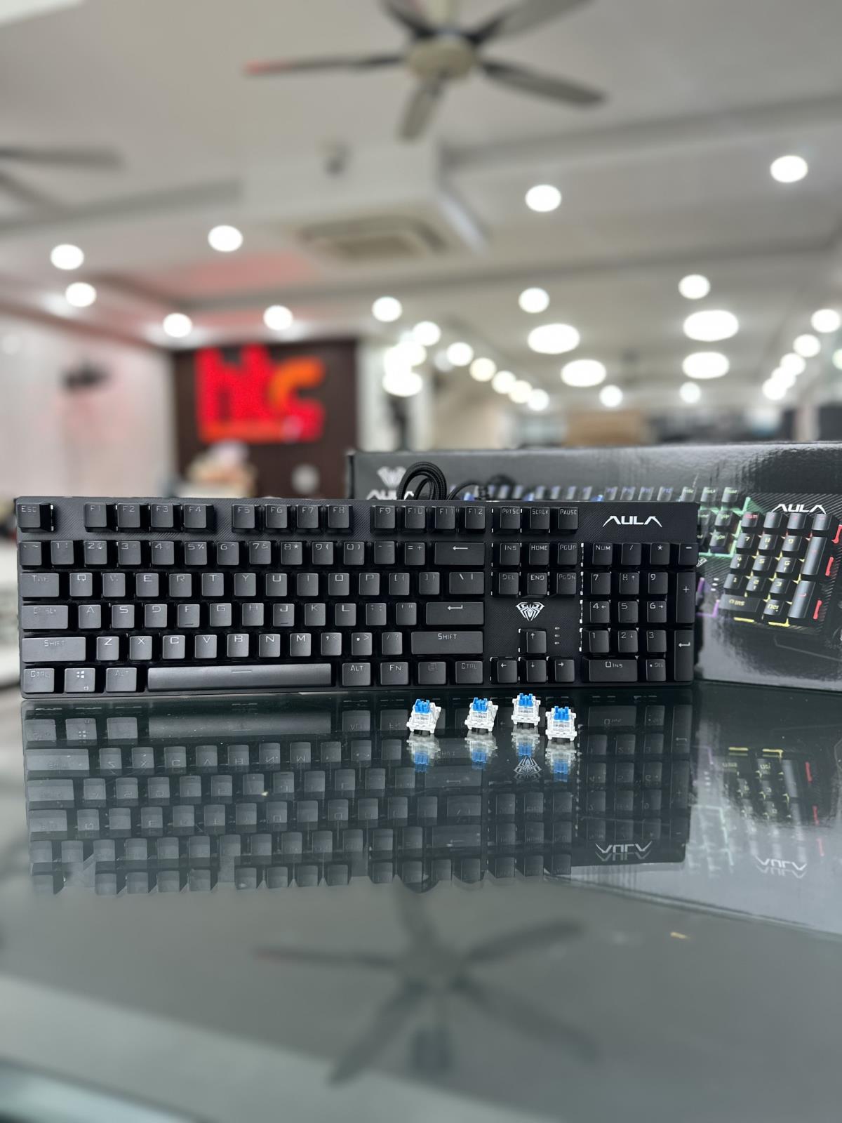BÀN PHÍM CƠ GAMING AULA S2022 MÀU ĐEN (BLUE SWITCH, USB, LED RAINBOW)