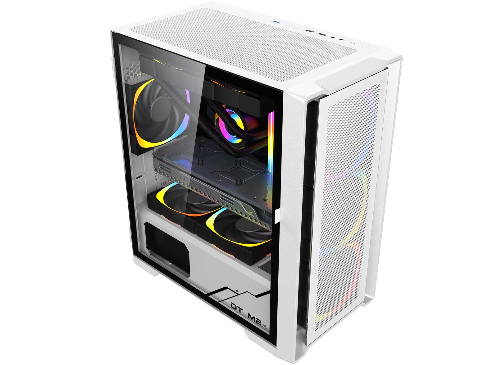 Vỏ case KENOO ESPORT M500 - 3F - MàuTrắng MATX (3 Fan RGB)