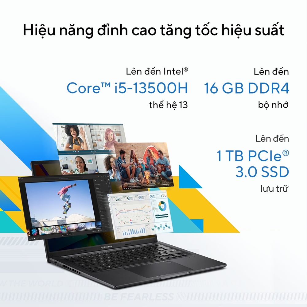 Laptop Asus Vivobook 14 OLED A1405VA-KM095W (Core i5-13500H | 16GB | 512GB | Intel Iris Xe | 14 inch 2.8K OLED | Win 11 | Bạc)