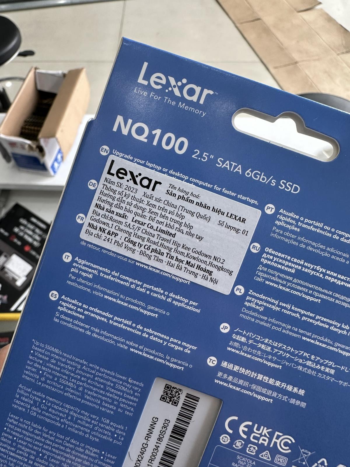 Ổ CỨNG SSD LEXAR LNQ100X 240GB SATA3 2.5 INCH (ĐOC 550MB/S - GHI 450MB/S) - (LNQ100X240G-RNNNG)